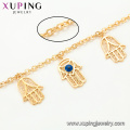 75137 Xuping personalizada pulsera de cadena de oro de pescado especial estilo mano con joyas de mal de ojo